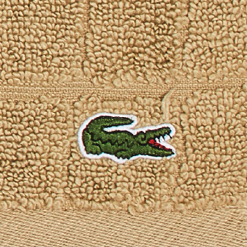 Serviette de bain 100% coton jacquard Lacoste, Sable, Serviette de bain - 1 pièce