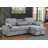 Marcello 91"W Light Gray Chenille Fabric Reversible Sleeper Sectional With Storage Chaise-495489915