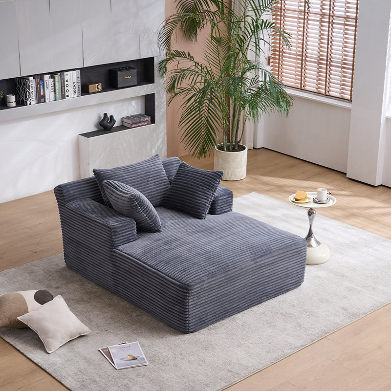 Chaise longue désossée surdimensionnée pour se détendre et dormir, Gris