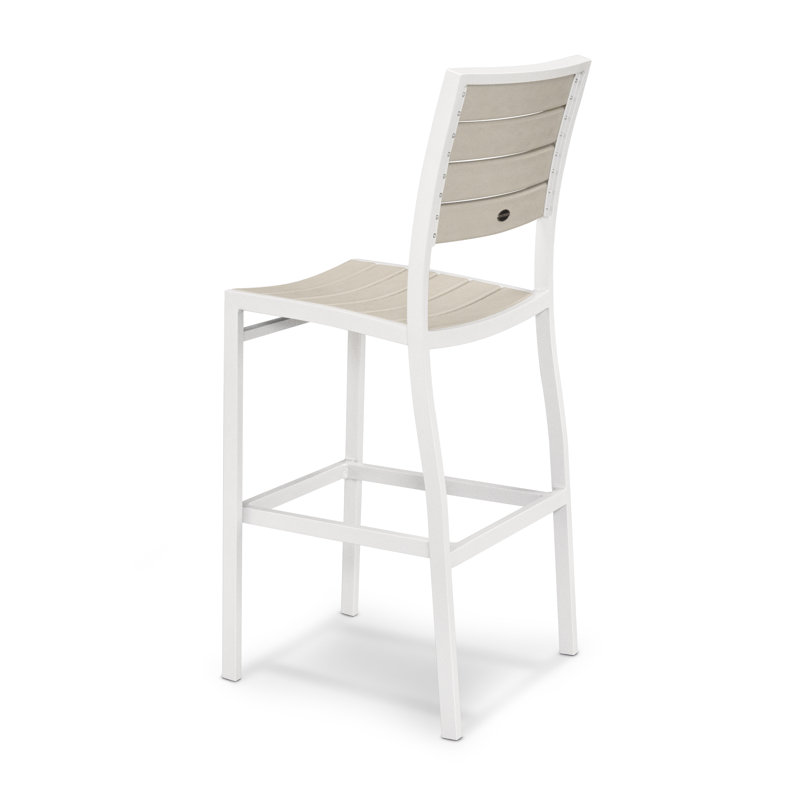 Chaise d'appoint de bar POLYWOOD Euro, Sable, Blanc