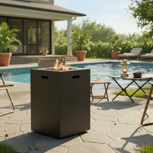 Foyer carré en fer - 30 000 BTU (19,5 po, noir)