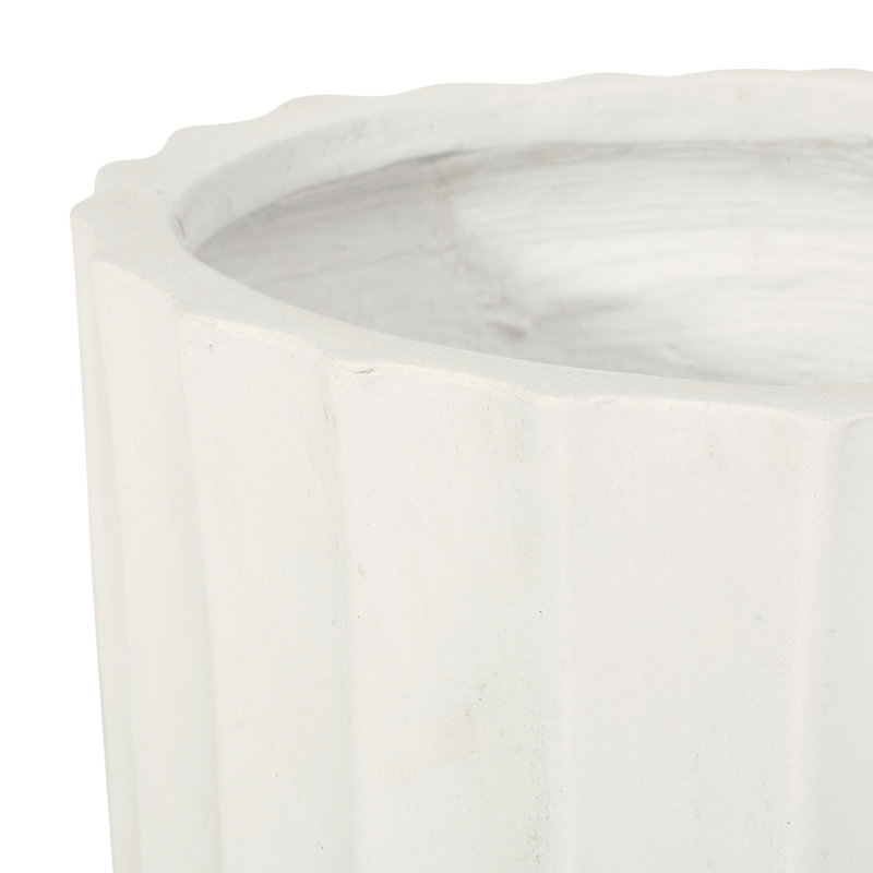 Planter In Antique White - Magnesium Oxide Garden Vase For Homes, 12.41 In. Depth, Width, Height, 9.31 Lb Stylish Tub,