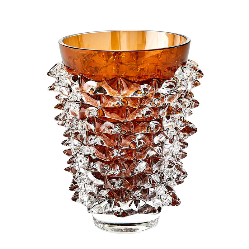 Porcupine Vase-Dark Amber-Tall