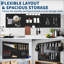 Panneaux perforés robustes en métal pour garage et atelier - Organisateur mural en acier 12 po x 24 po, support de rangement flexible pour outils, idéal pour la maison, la cuisine, la salle de bricolage - ensemble de 4 planches - panneau perforé quatre pièces