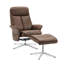 Fauteuil inclinable pivotant avec repose-pieds en similicuir-283934293