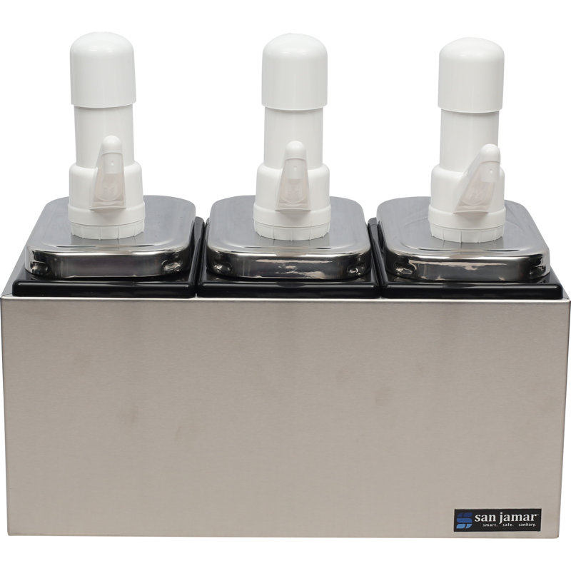 Centre de service pour pompe à condiments - 3 pompes - Argent