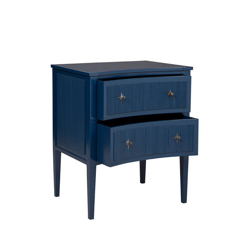 Leiv 2-Drawer Mahogany Chest, Blue