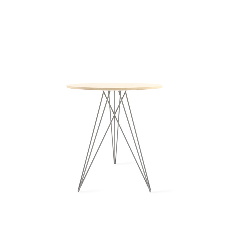 Hudson Solid Wood Top End Table, Maple, Gray