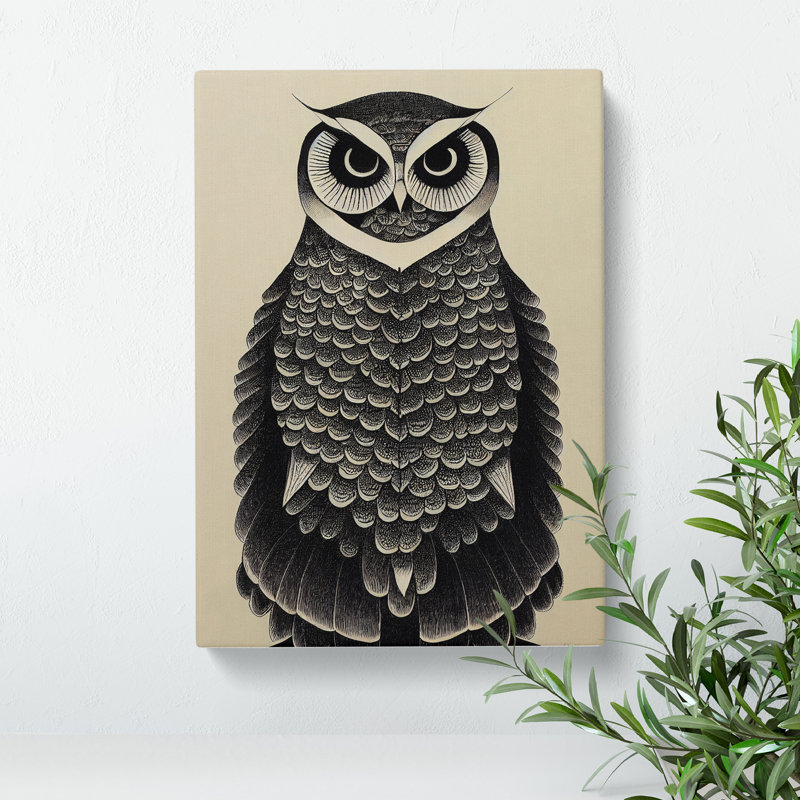 A Fierce Owl - Wrapped Canvas, 60cm H x 40cm W x 3cm D