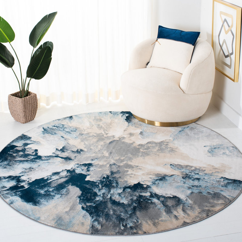Tapis abstrait Estol Performance, Rond 6 pi 7 po