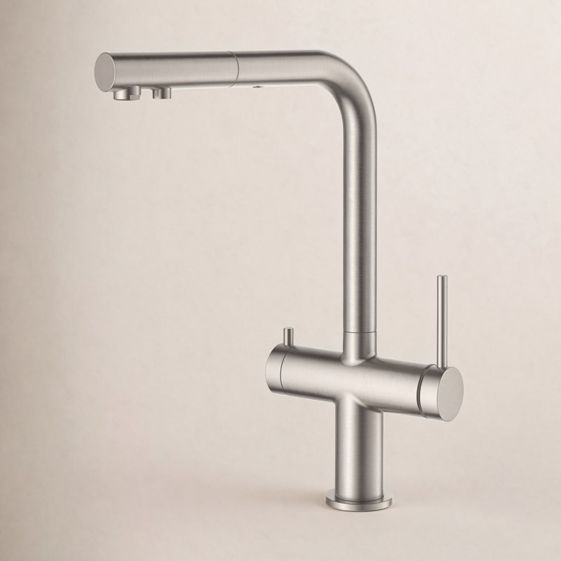 Robinet de cuisine à un trou KIBI, Nickel brossé