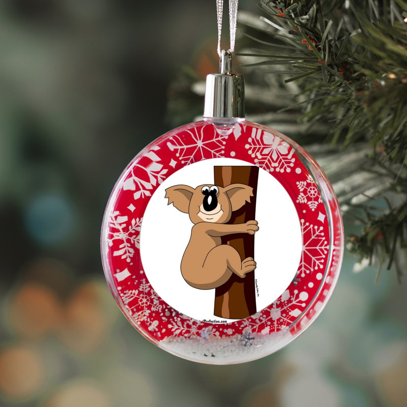 Personalized Koala Bear Christmas Snow Globe Ornament, Yes