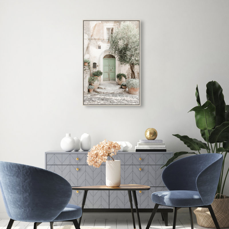 Mint Door I High-Gloss Frameless Acrylic Glass Wall Art Architecture Print by Oliver Gal, Ready to Hang, 10 x 15, 11"H x 16"W