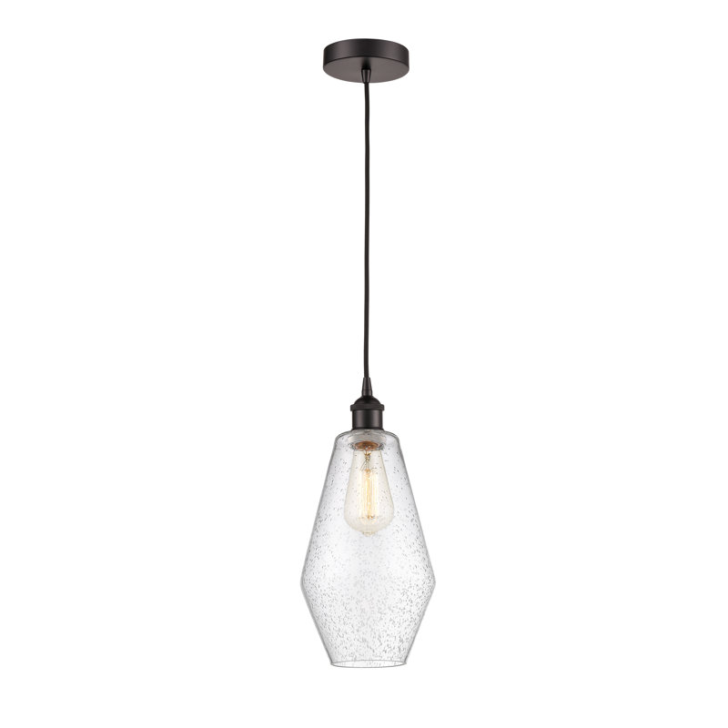 Luminaire suspendu simple à 1 lumière Gabbie, Bronze huilé