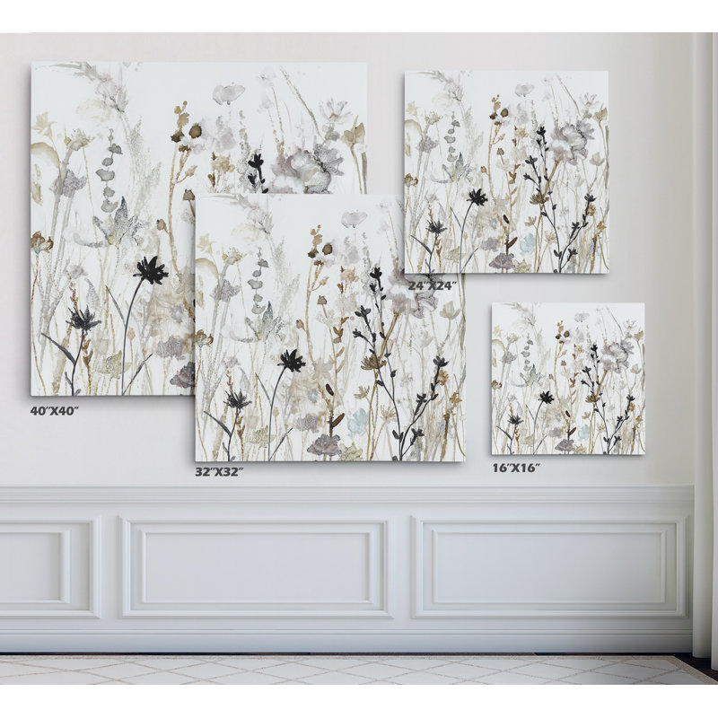 " Wildflower Mist II ", Wrapped Canvas, 16" H x 16" W, No Frame