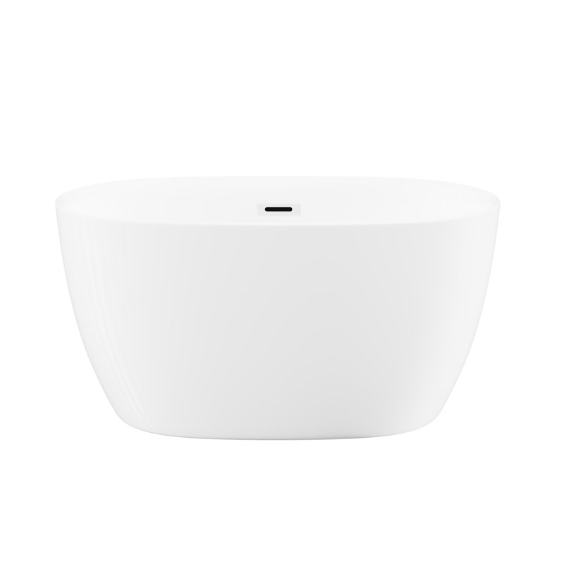 47'' Oval Acrylic Bathtub - Freestanding, Modern Style, Drain, White Tub Freestanding Oval, Ample Space For Bathing, Verified