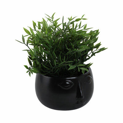 Sagebrook Home Bevel Ceramic Contemporary Face Planter