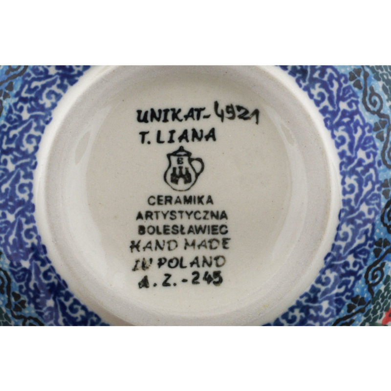 Polish Pottery 6 Inch Stoneware Bowl - Meadow At Sunset