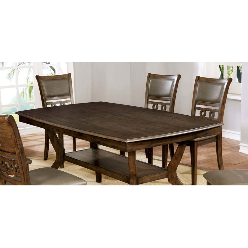 Table de salle à manger moderne avec tablette inférieure ouverte 1pc, H 30 po x L 66 po x l 40 po, Noyer