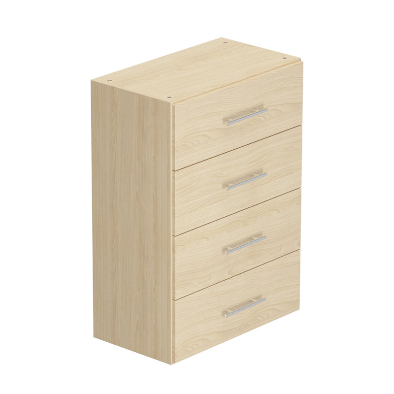 4 Drawer Short Tower Closet Unit Closet System, 36" H x 31.5" W x 14" D, Wood