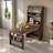 Buffet With Hutch And Foldable Dining Table, Storage Shelves, Side Hooks And A Cabinet With Sliding Doors-102119071