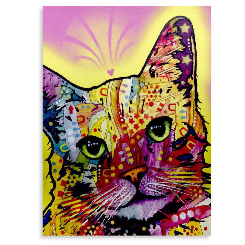 « inclinable cat », impression, H 22 po x l 16 po x P 1 po, Pas de tapis, Sans cadre