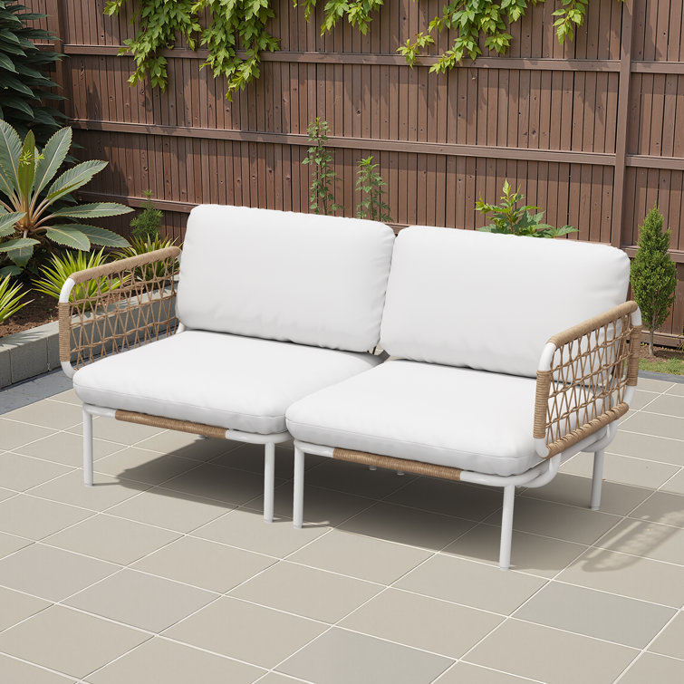 2-piece Patio Free Combination Cushioned Sectional Sofa Set