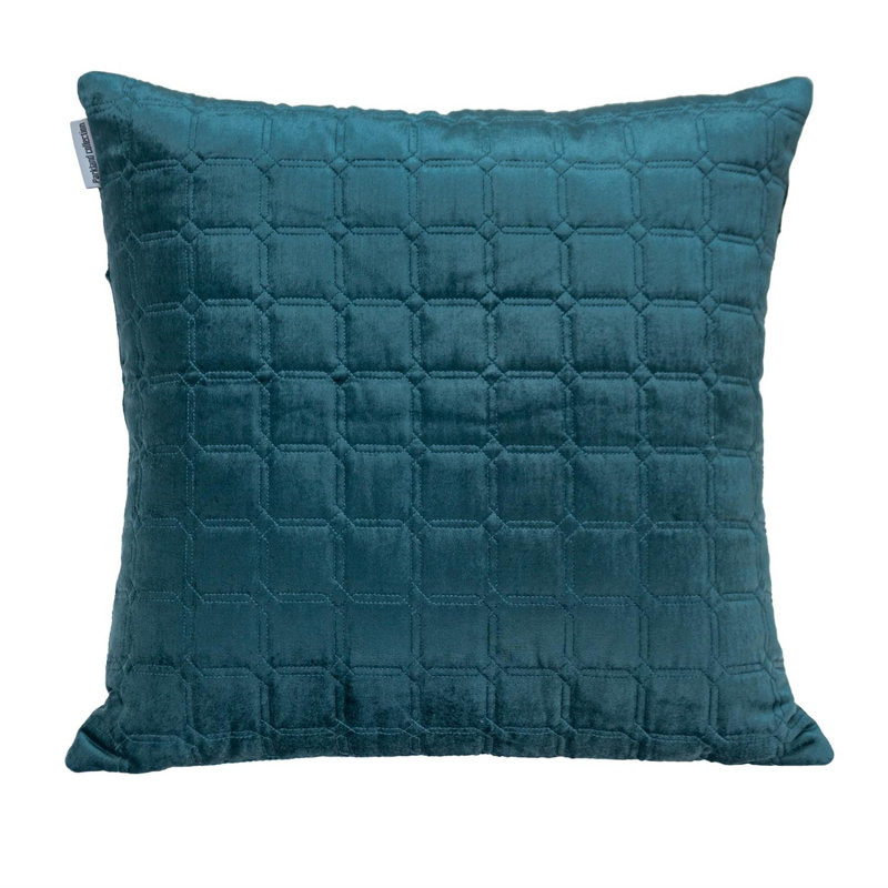 Marrisa Transitional Quilted Teal Throw Pillow, Teal