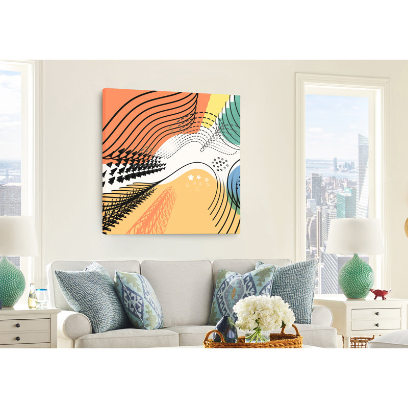 Abstract Shapes - Wrapped Canvas Painting, 20" H x 20" W x 1.5" D