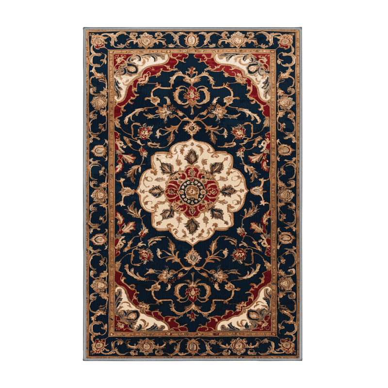 Tapis gris français lavable à la machine, Rectangle 4 pi x 6 pi