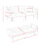 Canapé-lit pliable de style américain de 72 pouces en velours gris, multifonctionnel pour les petits salons Lit de style rétro, 3 appartements