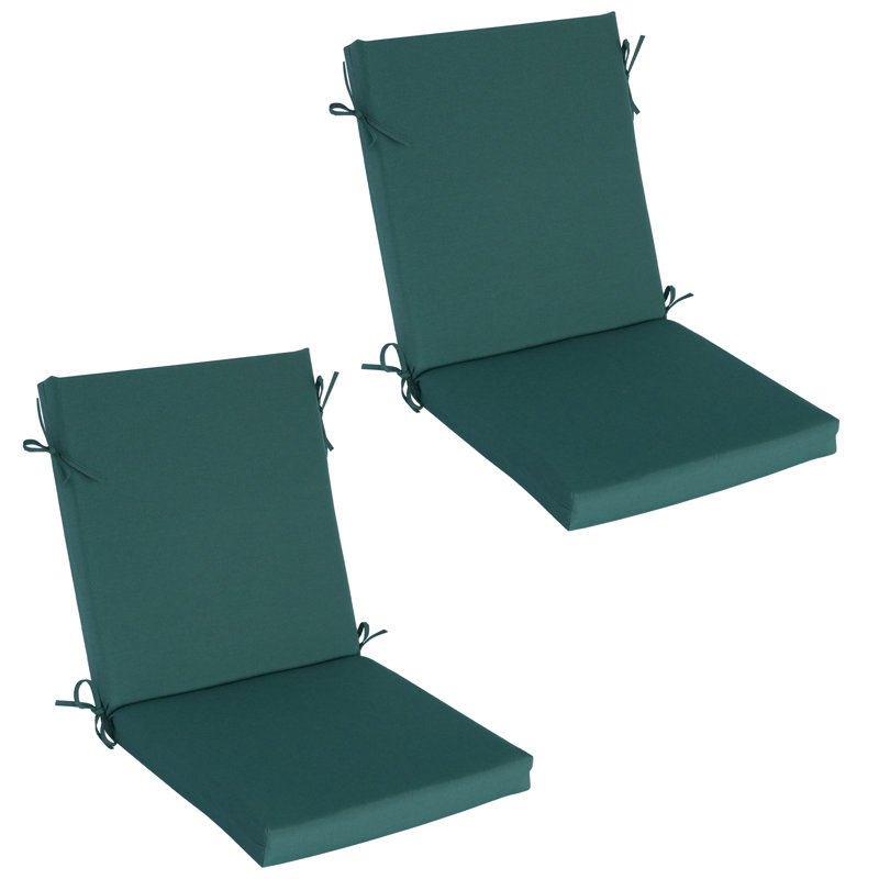 Coussins de chaise d'extérieur 18 po x 36 po x 3,15 po (ensemble de 2), coussin de patio en mousse viscoélastique avec bord en cascade