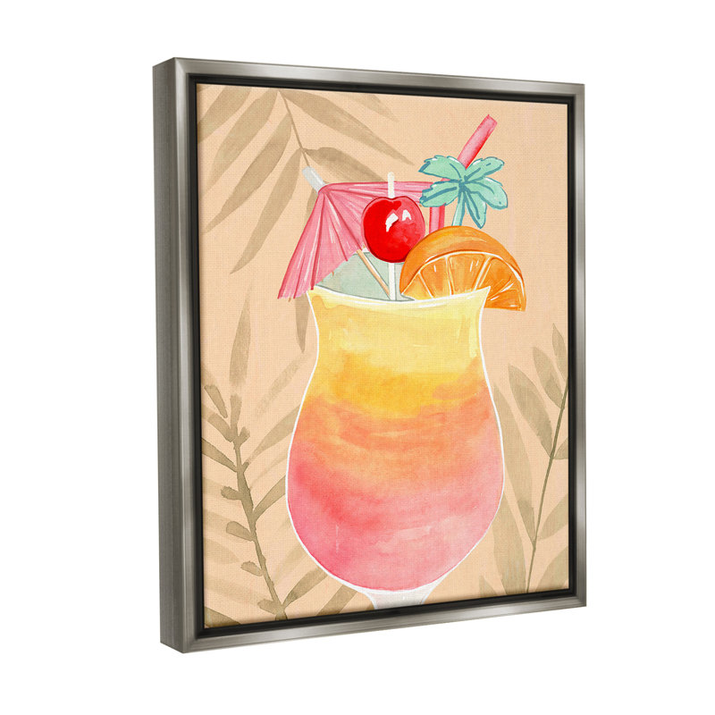 «Tropical Mixed Drink» par Annie Warren sur, H 31 po x l 25 po, Cadre flottant gris lustré