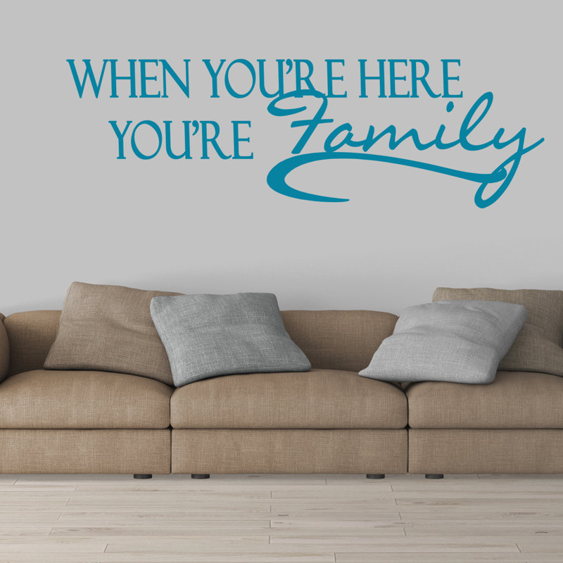 Adhésif mural "When you are you Famille", Bleu sarcelle