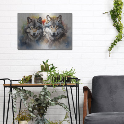  «Vie sauvage de prédateurs en aquarelle 8» par Momart, art mural en métal, 16 po x 12 po