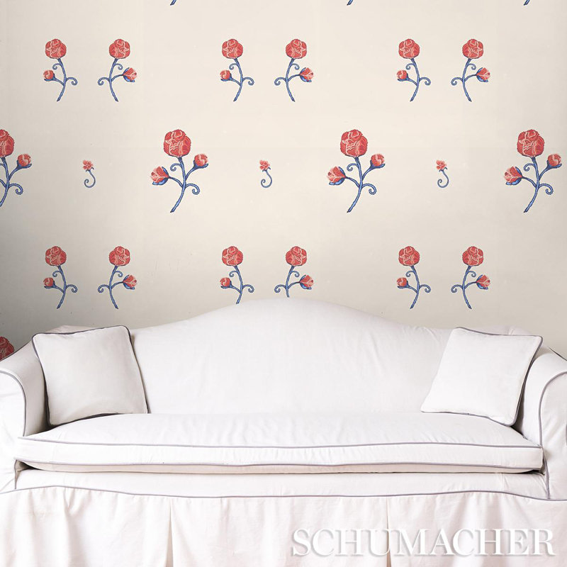 Papier peint Schumacher x Backdrop Rhinestone Cowboy, Coquelicot