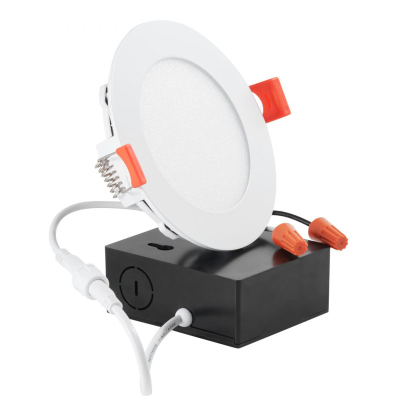 Plafonnier encastré 10W à DEL, paquet de 4 plafonniers ultra minces sans lumière 900LM, plafonnier encastré sans lumière à intensité variable, lumières en pot, éclairage encastré écoénergétique pour la maison, le café, le bureau, la FCC