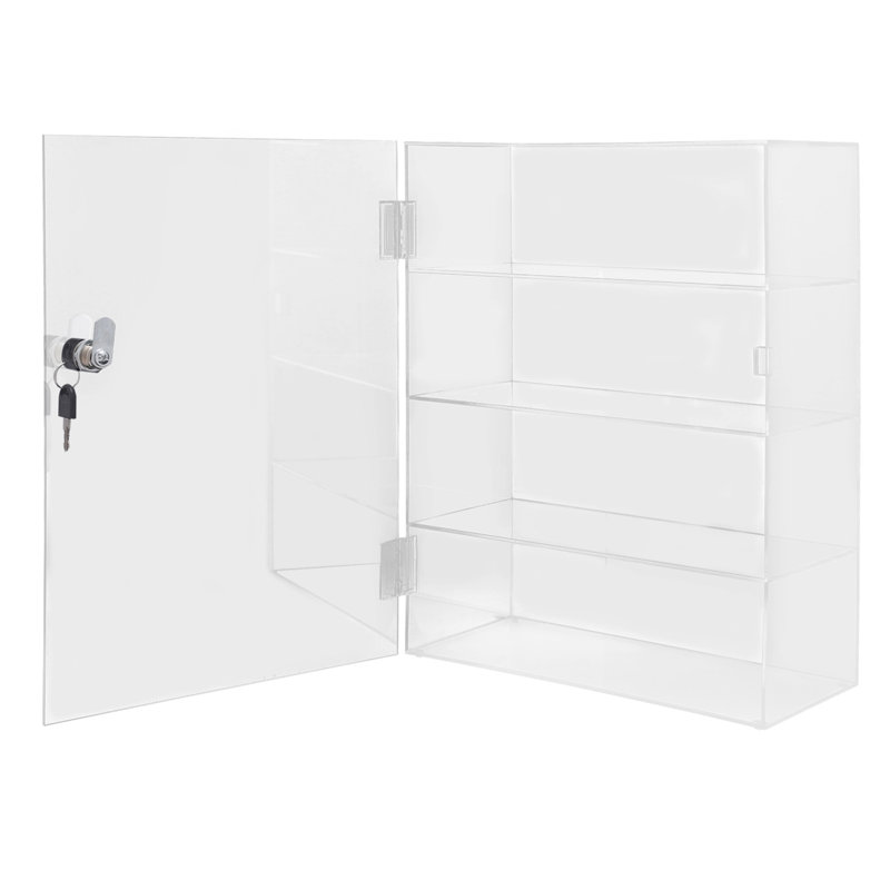 4 Grids Clear Acrylic Display Box with Lock