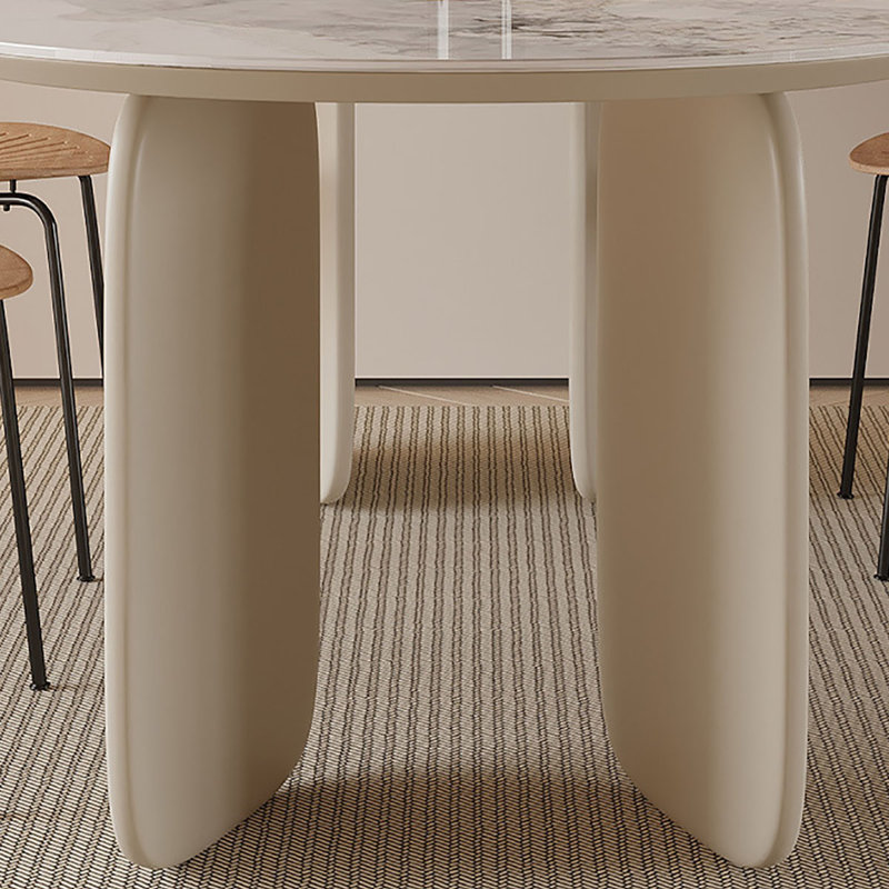 Table de salle à manger de style français crème, H 29,5 po x L 31,5 po x l 59,1 po