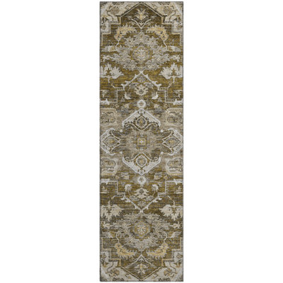 Premium Machine Washable Prisco Brown Rug