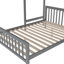 Lit mezzanine simple au-dessus d'un lit double avec escalier, gris (VIEUX SKU: SM000107AAE)