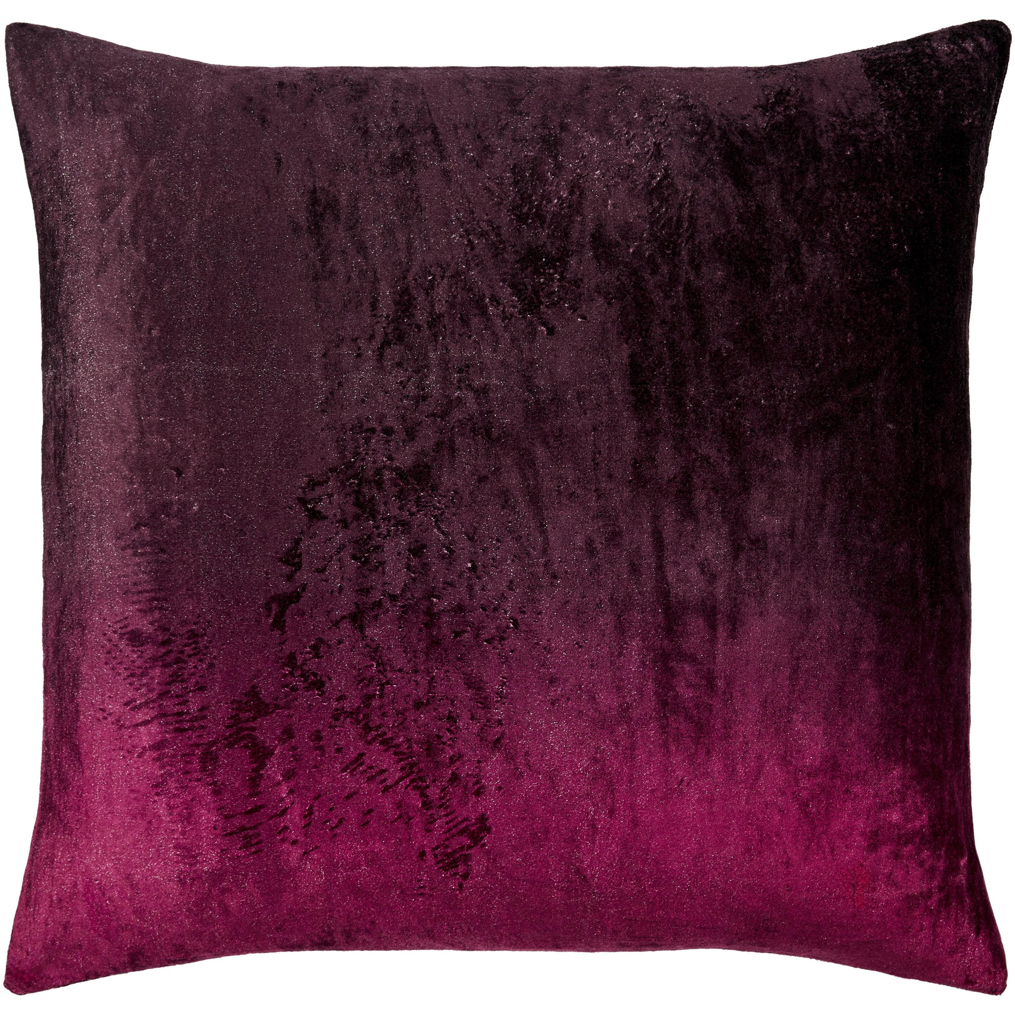 Theodosia 100% Viscose Throw Pillow, Polyester/Polyfill, Dark Plum, 18" x 18"