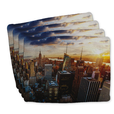 Braided Polyester Placemats Set of 4 - City of New York Design