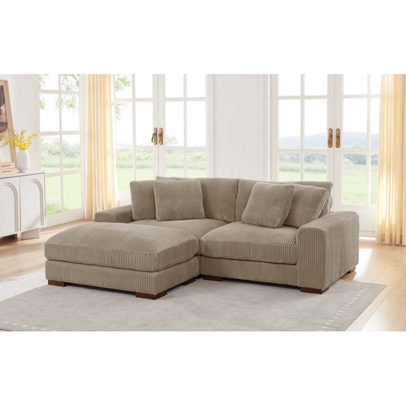 Canapé modulaire Broughton, Velours côtelé chameau