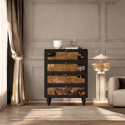 Armoire à cadre en frêne avec poignées en laiton