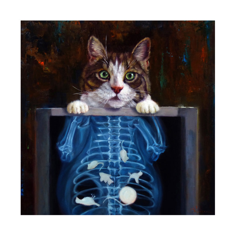 «Greidis Cat Scan» par Lucia Heffernan, H 24 po x l 24 po x P 2 po