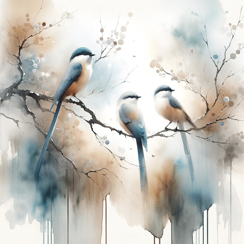 " Tranquil Elegance: Whimsical Birds ", 30" H x 30" W x 1.5" D