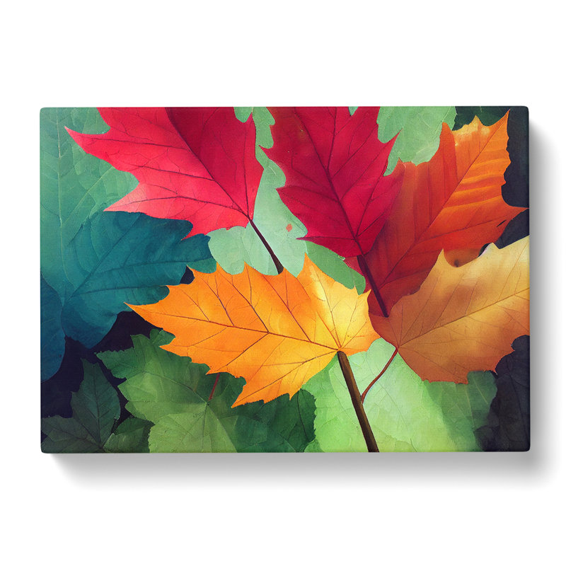 Contoured Autumn Leaf - Wrapped Canvas, 50cm H x 76cm W x 3cm D