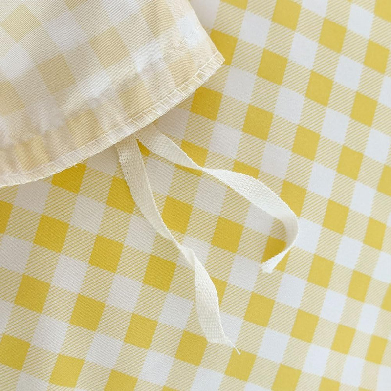 Ensemble de housse de couette à volants Gingham, ensemble de housse d'édredon à carreaux en microfibre prélavée, Lit simple