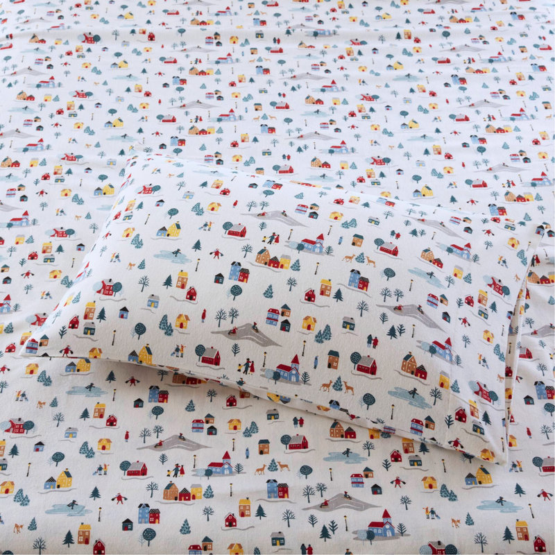 Ensemble de draps 4 pièces, Ensemble de draps pour grand lit avec 2 taies d'or